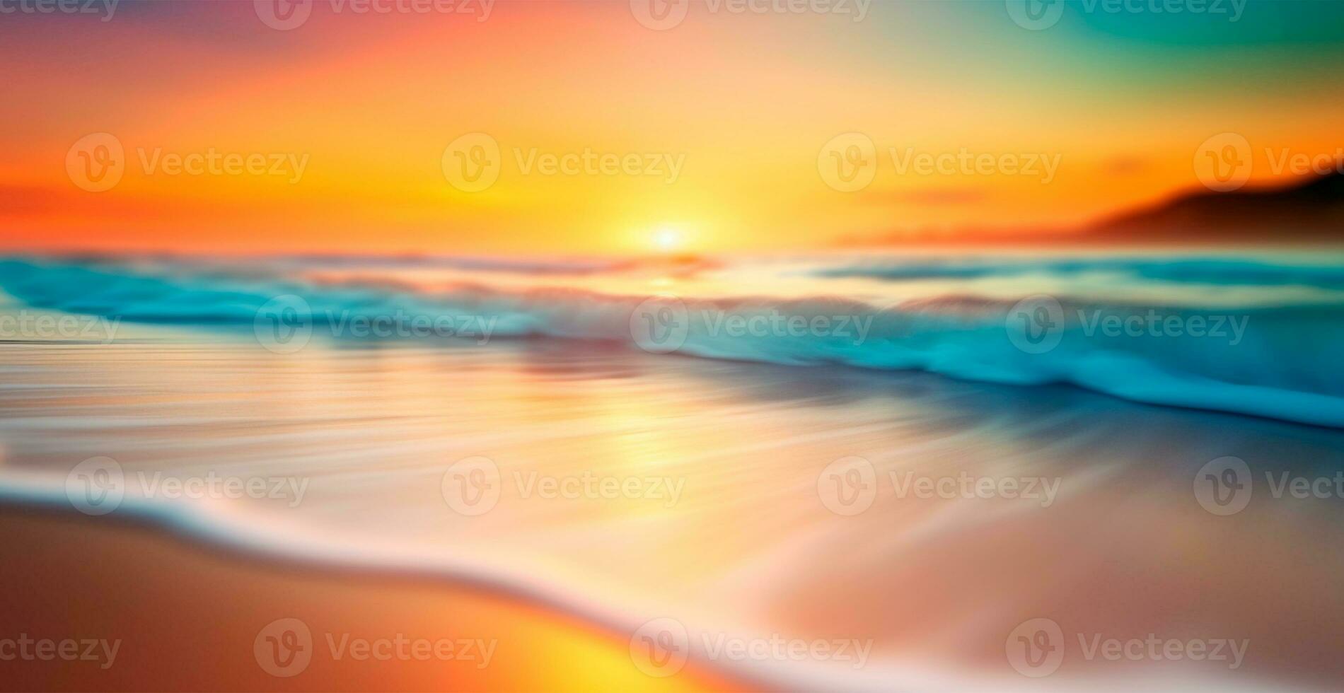 Bright sunny beach, vacation vacation concept at sea, ocean, tourism - AI generated image photo