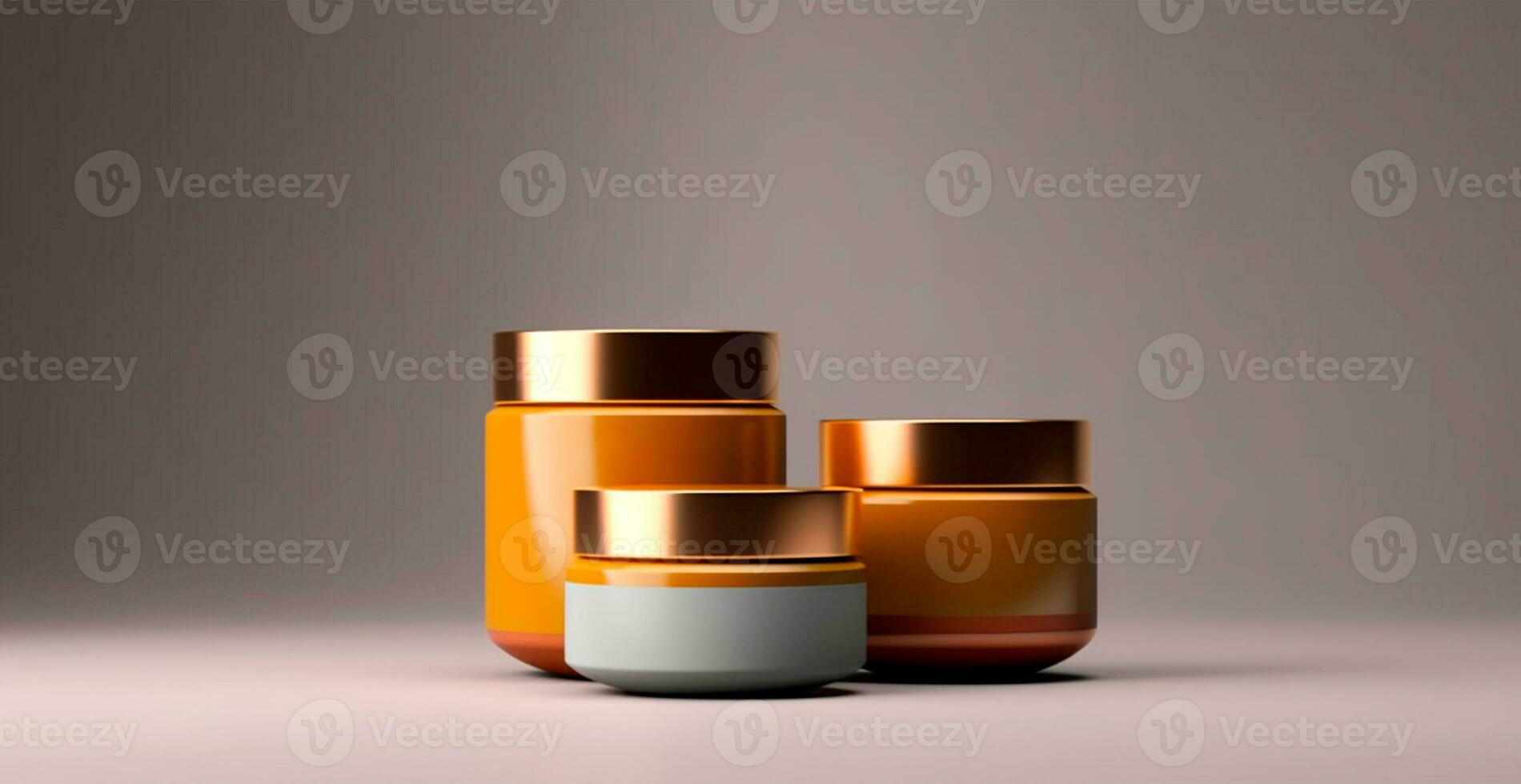 Cosmetic anti-aging cream jar set, advertisement for your product - AI generated image photo