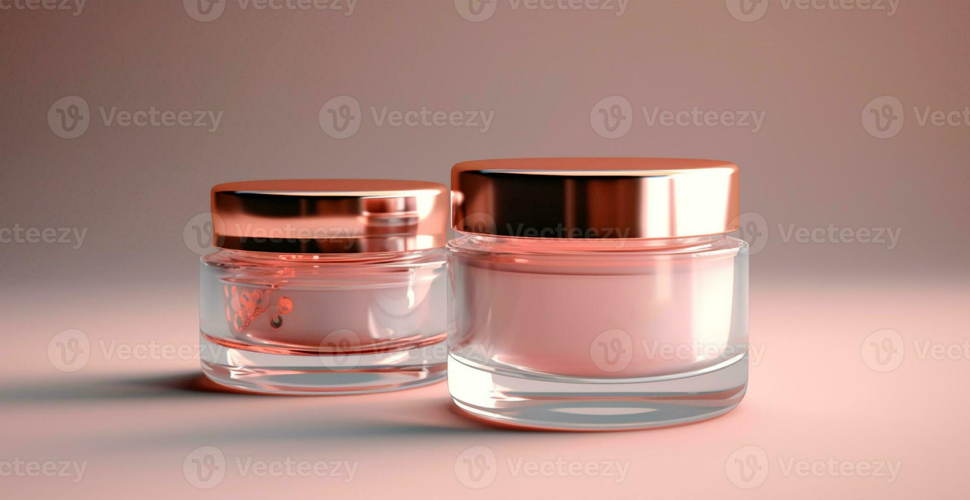 Cosmetic anti-aging cream jar set, advertisement for your product - AI generated image photo