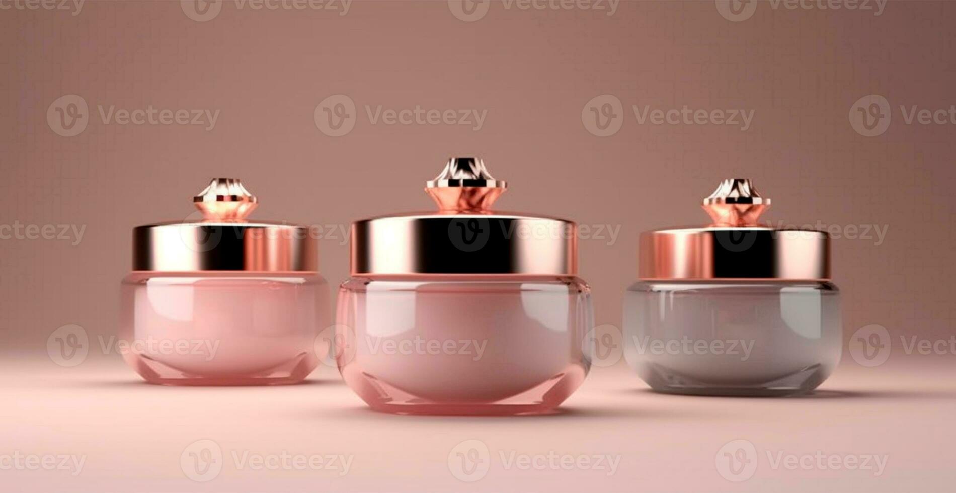 Cosmetic anti-aging cream jar set, advertisement for your product - AI generated image photo