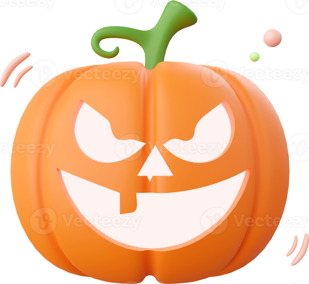 Pumpkin Jack o lantern, Halloween theme elements 3d illustration