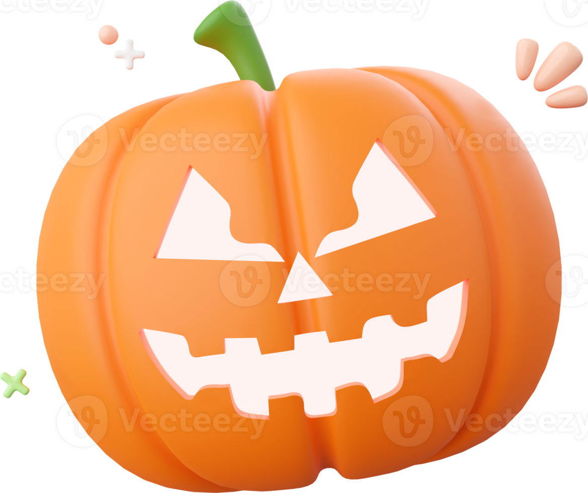 Pumpkin Jack o lantern, Halloween theme elements 3d illustration