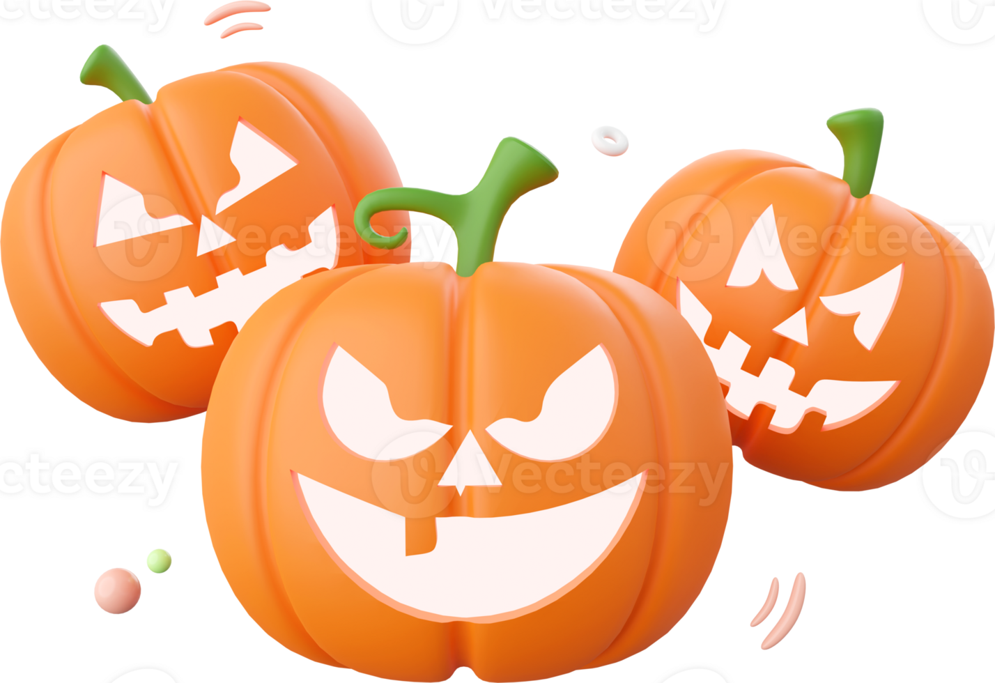Pumpkin Jack o lantern, Halloween theme elements 3d illustration png
