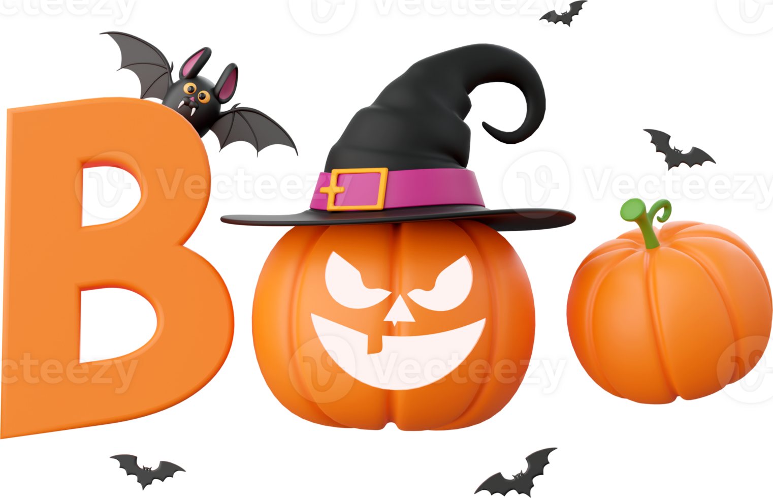 citrouille jack o lanterne, Halloween thème éléments 3d illustration png