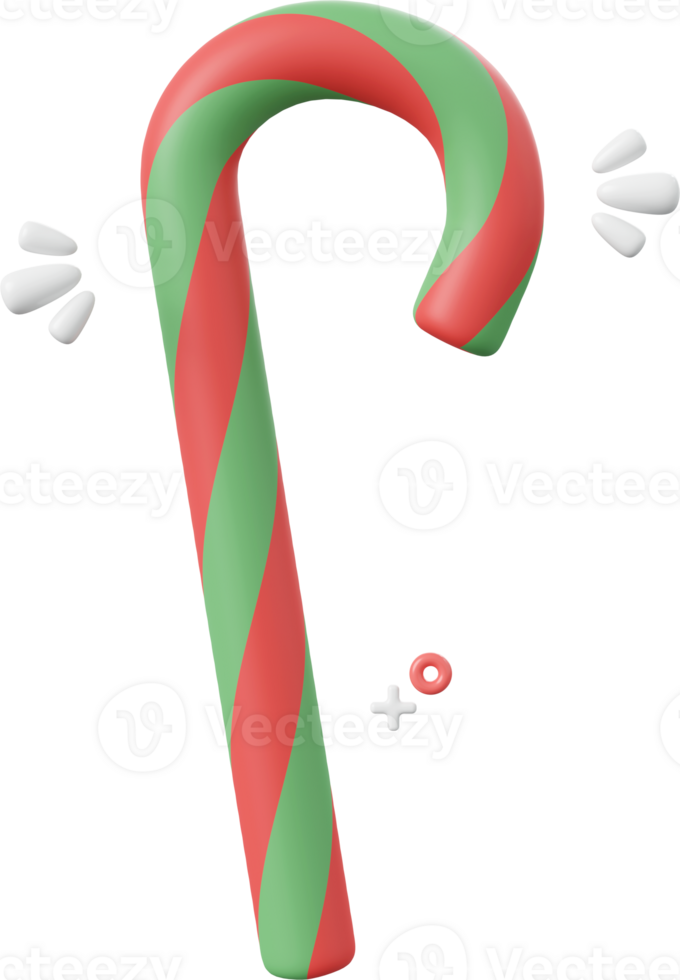 Christmas candy cane, Christmas theme elements 3d illustration png