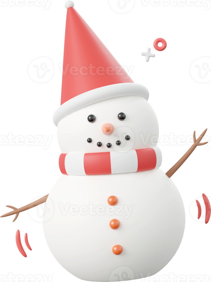 Weiß süß Schneemann, Weihnachten Thema Elemente 3d Illustration png