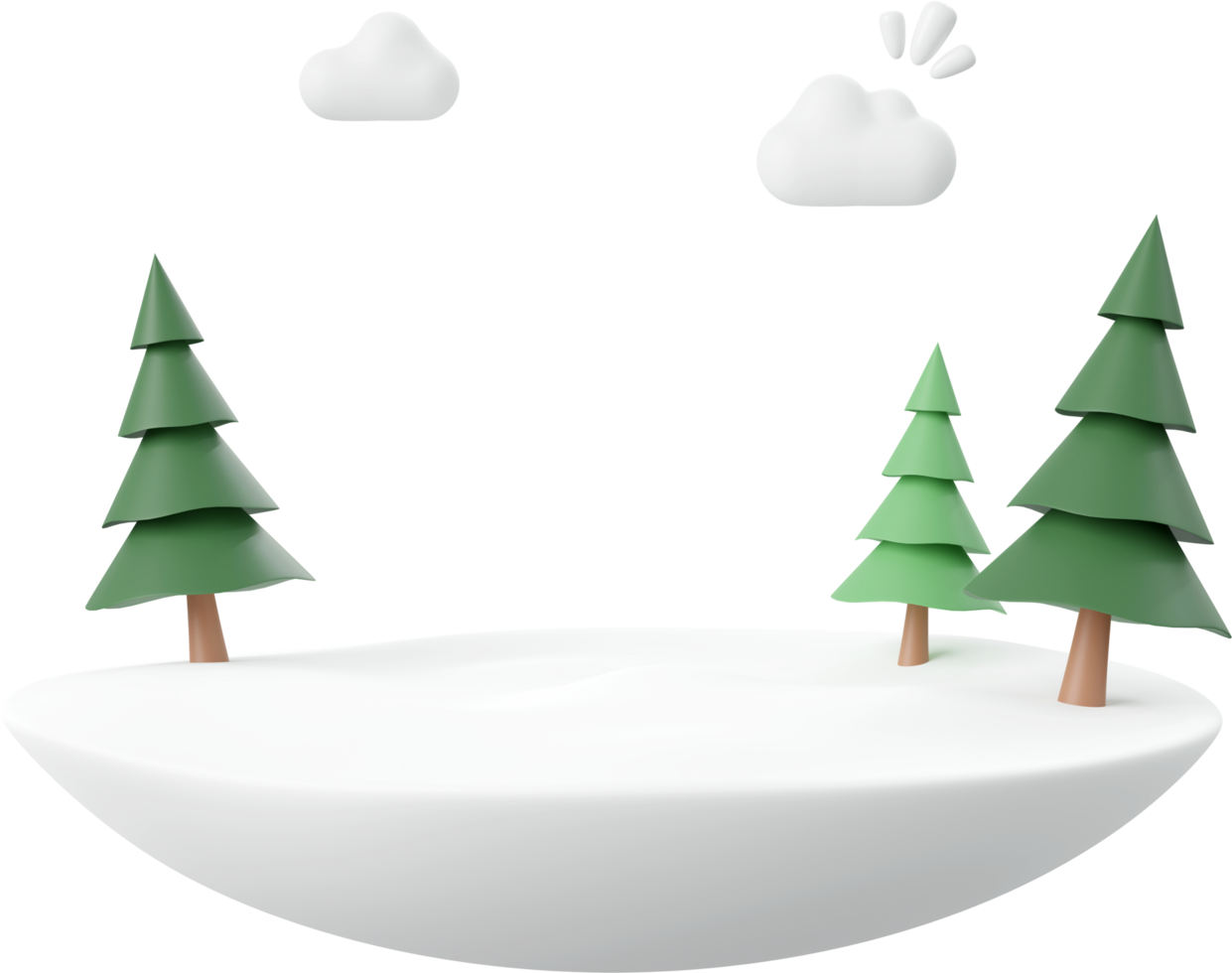 Christmas podium island, Christmas theme elements 3d illustration png