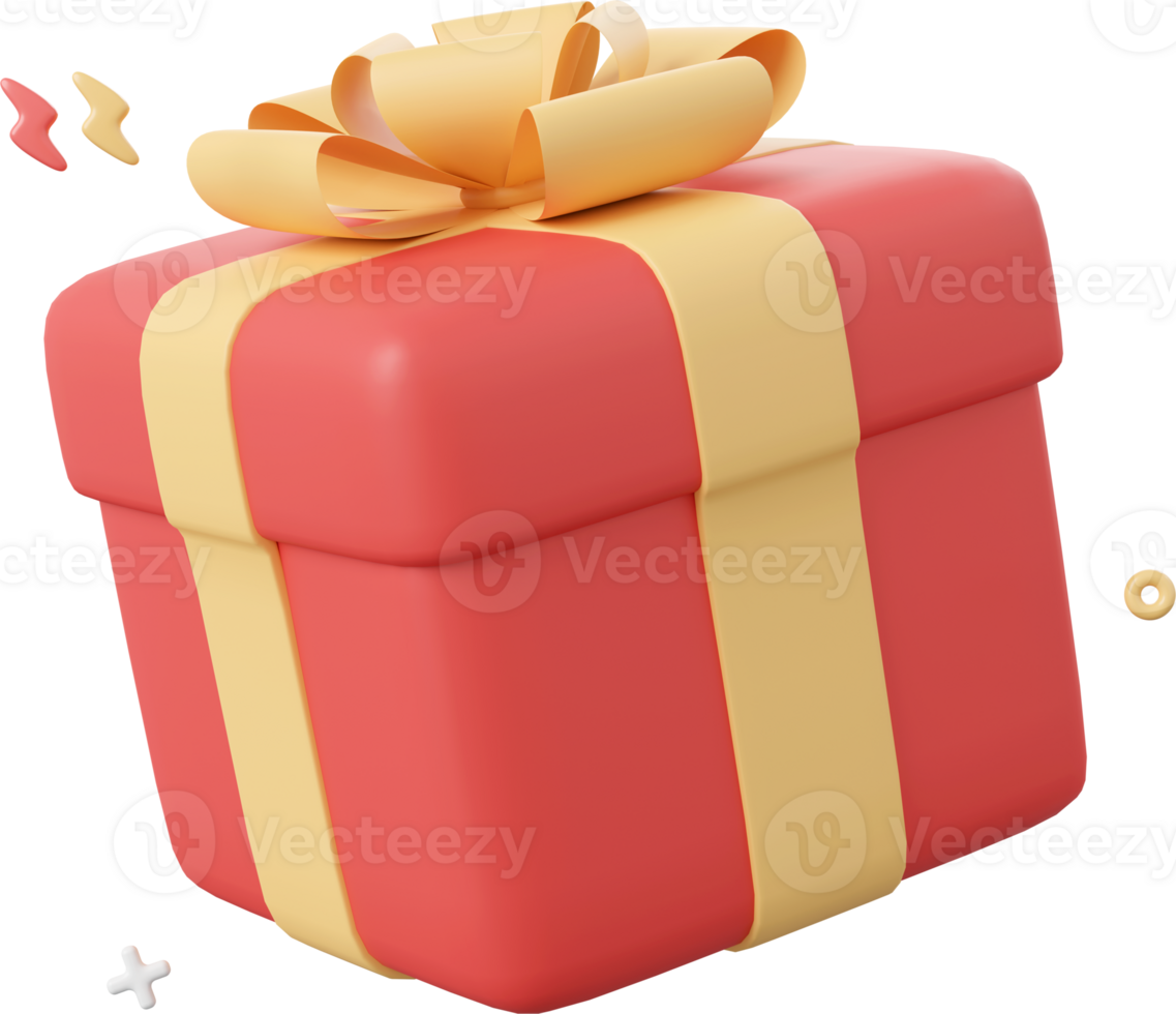 Gift box, Christmas theme elements 3d illustration png