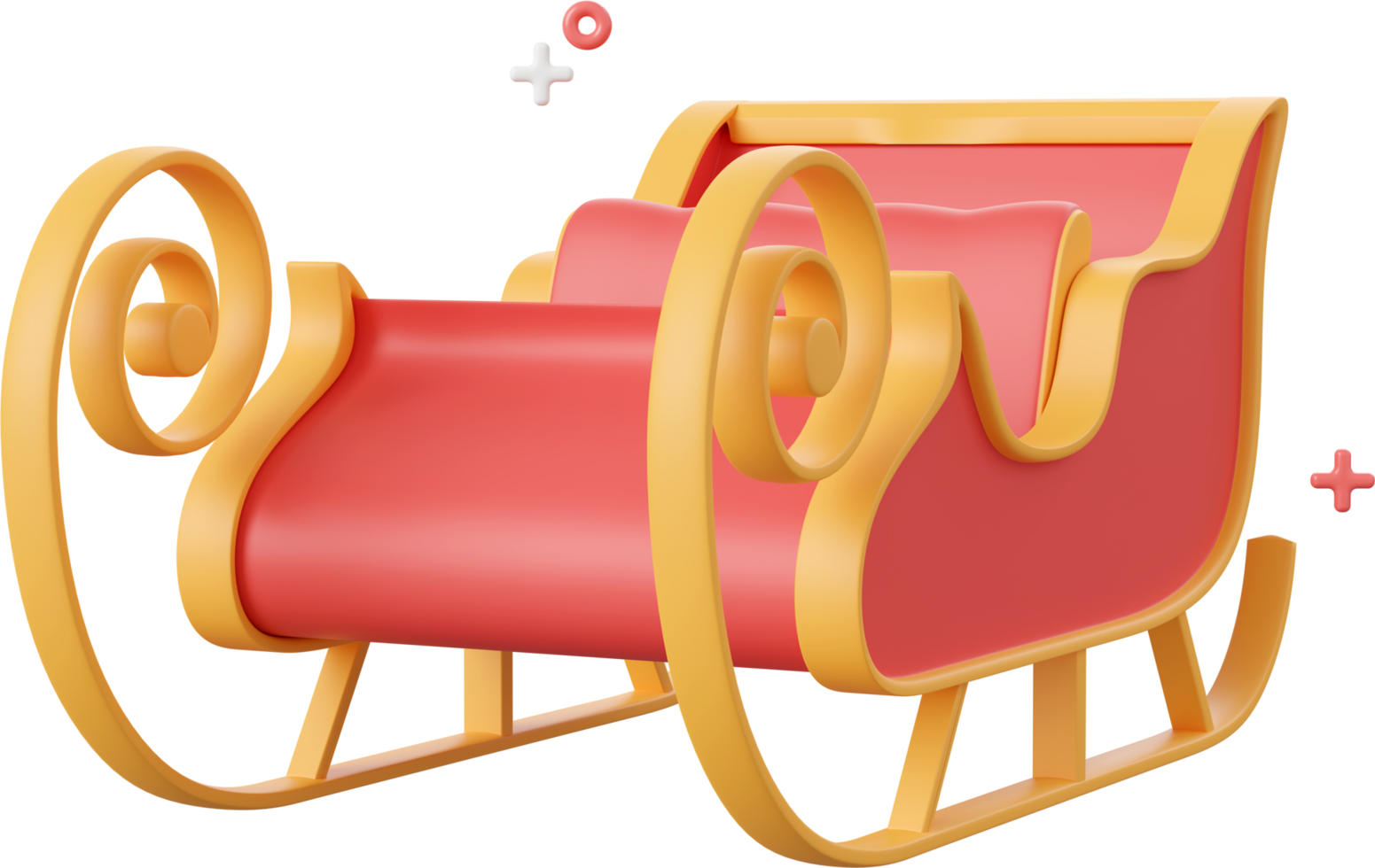 Christmas sleigh, Christmas theme elements 3d illustration png