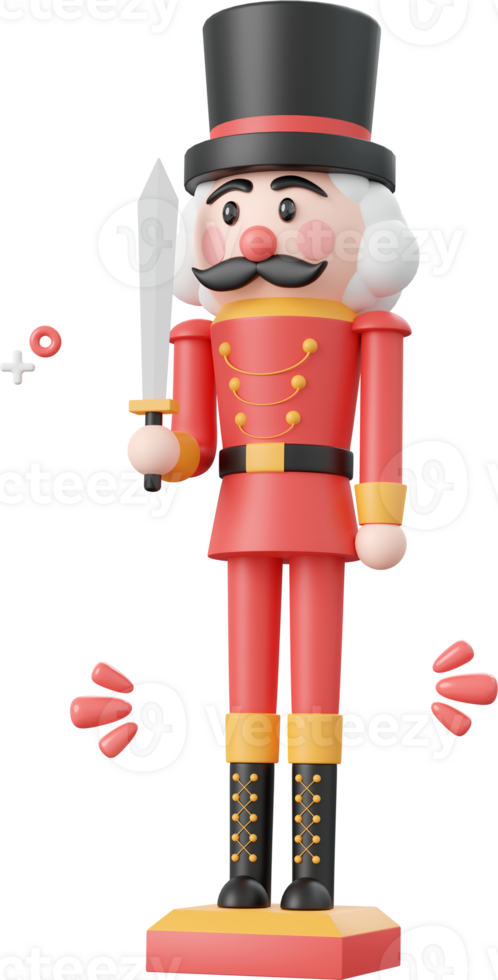 Christmas nutcracker, Christmas theme elements 3d illustration png
