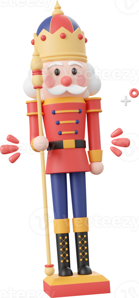 Christmas nutcracker, Christmas theme elements 3d illustration png