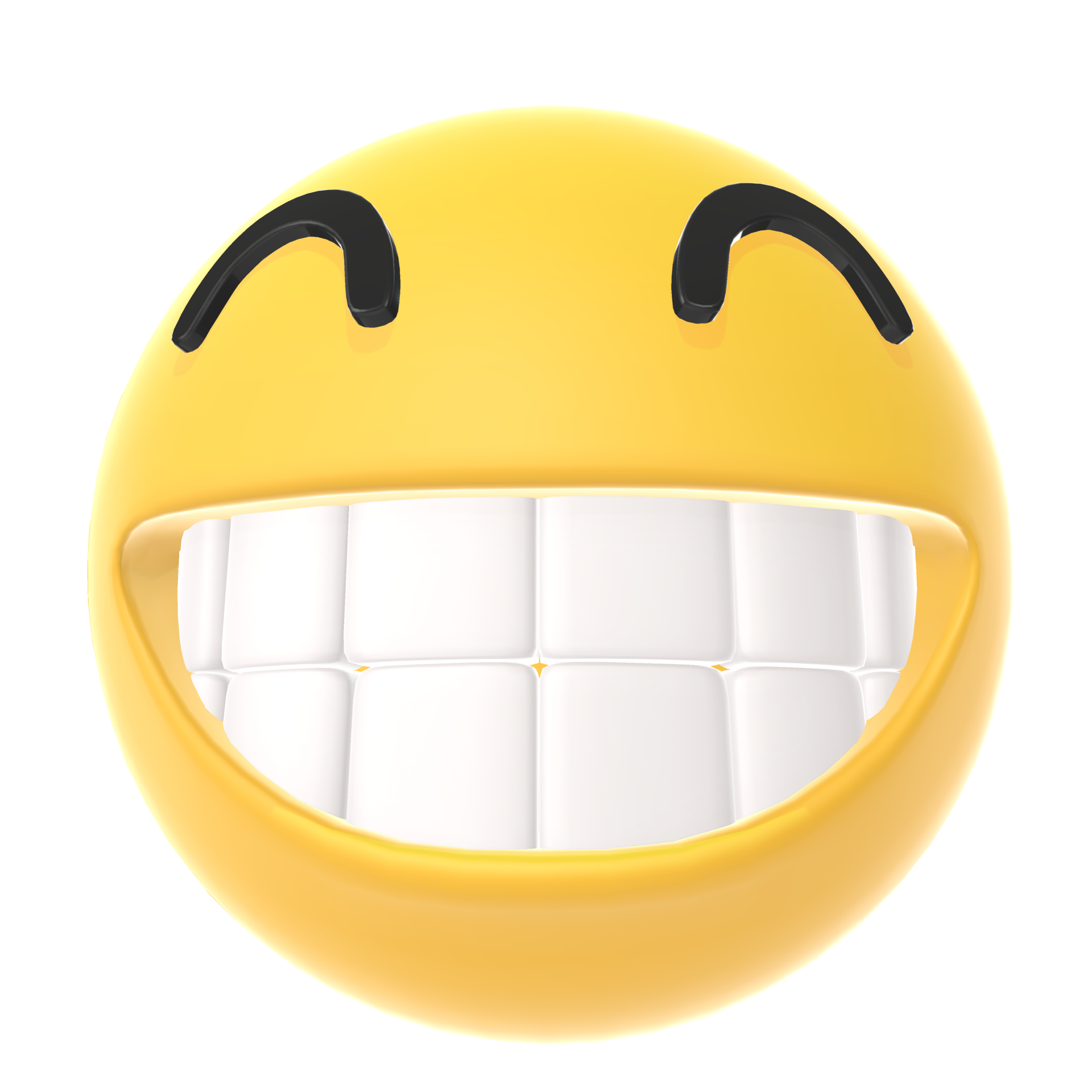 Beaming face emoji with smiling eyes and a broad, open smile with a ...