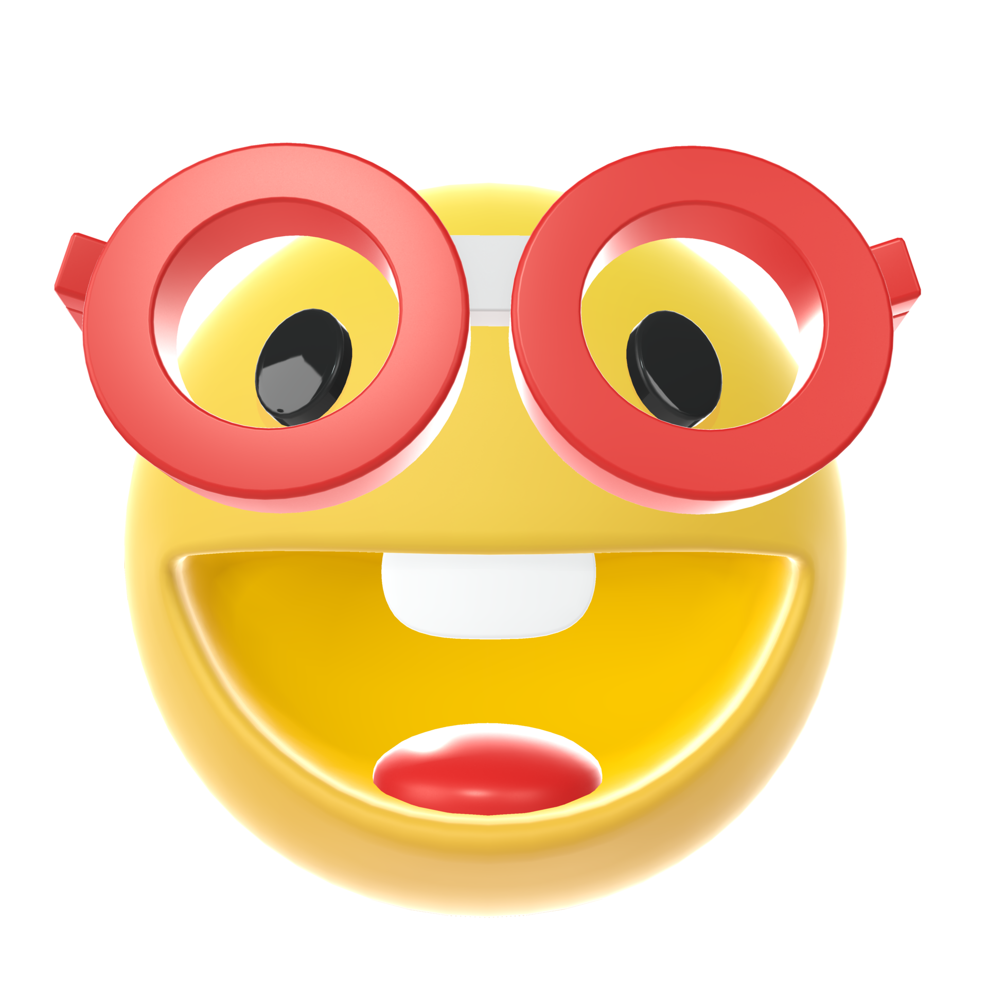 Cool emoticon. Smiling face with glasses emoji. Happy smile person