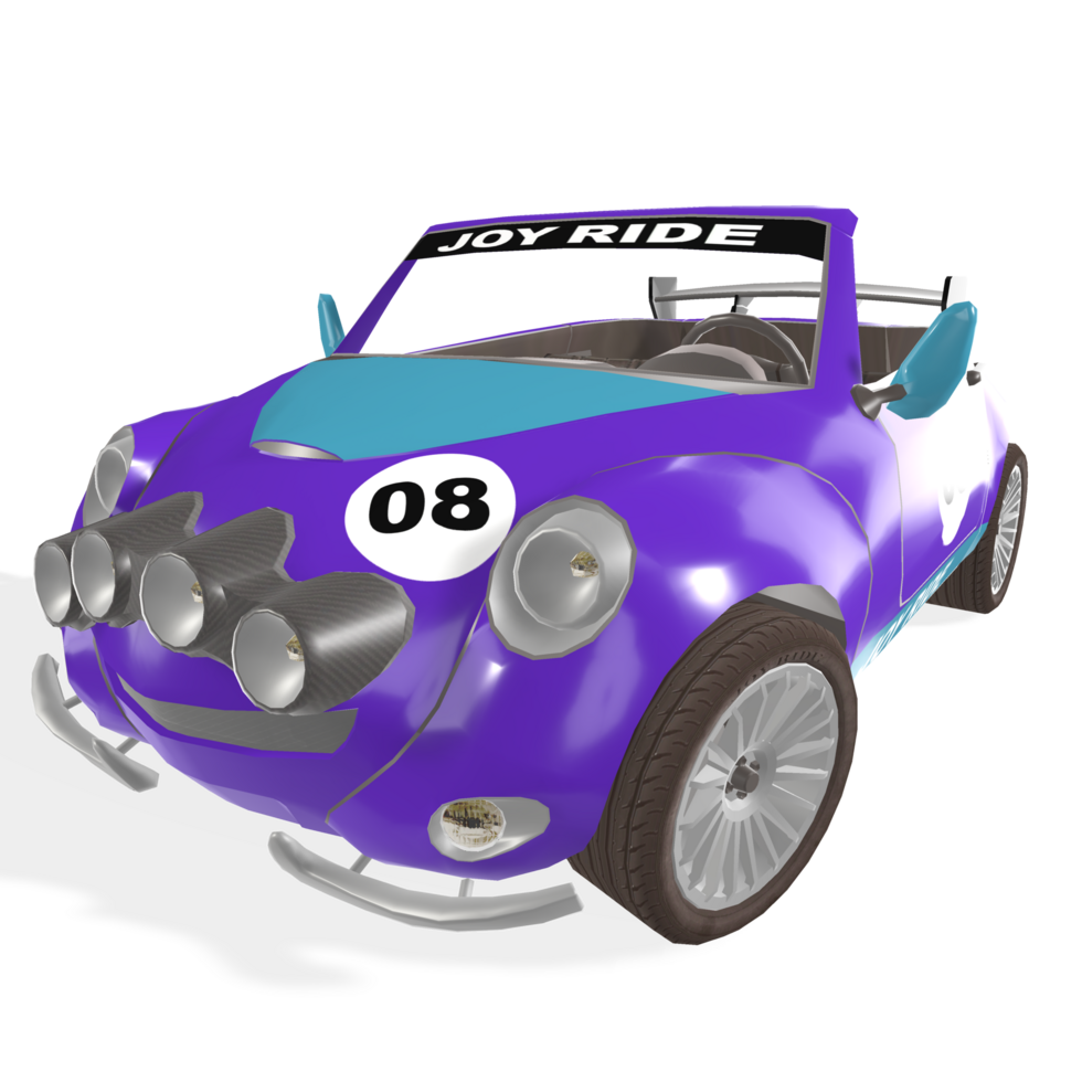 A purple race car with a number 08 on it isolated on transparent