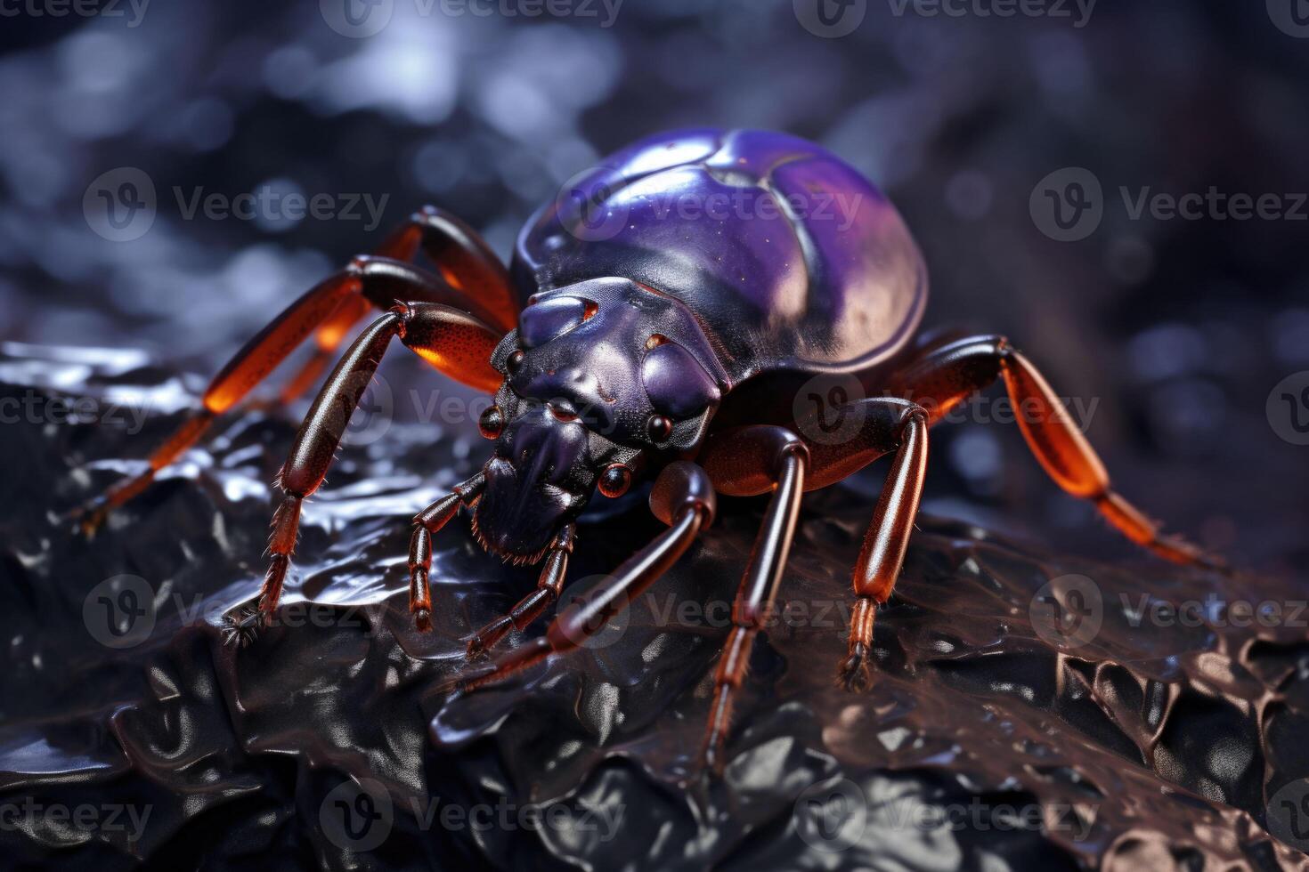 Close up of an ugly black tick. photo