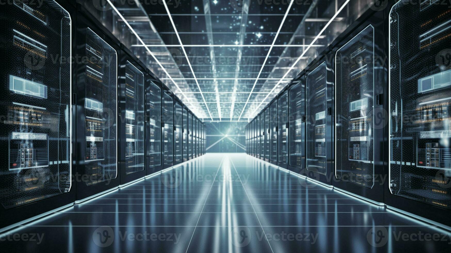 computer server control room for collect big data. data center and ...