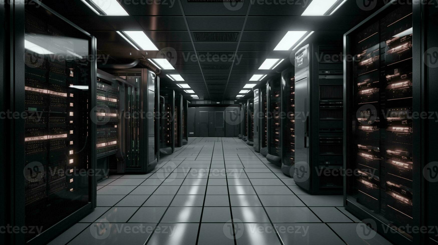 computer server control room for collect big data. data center and ...