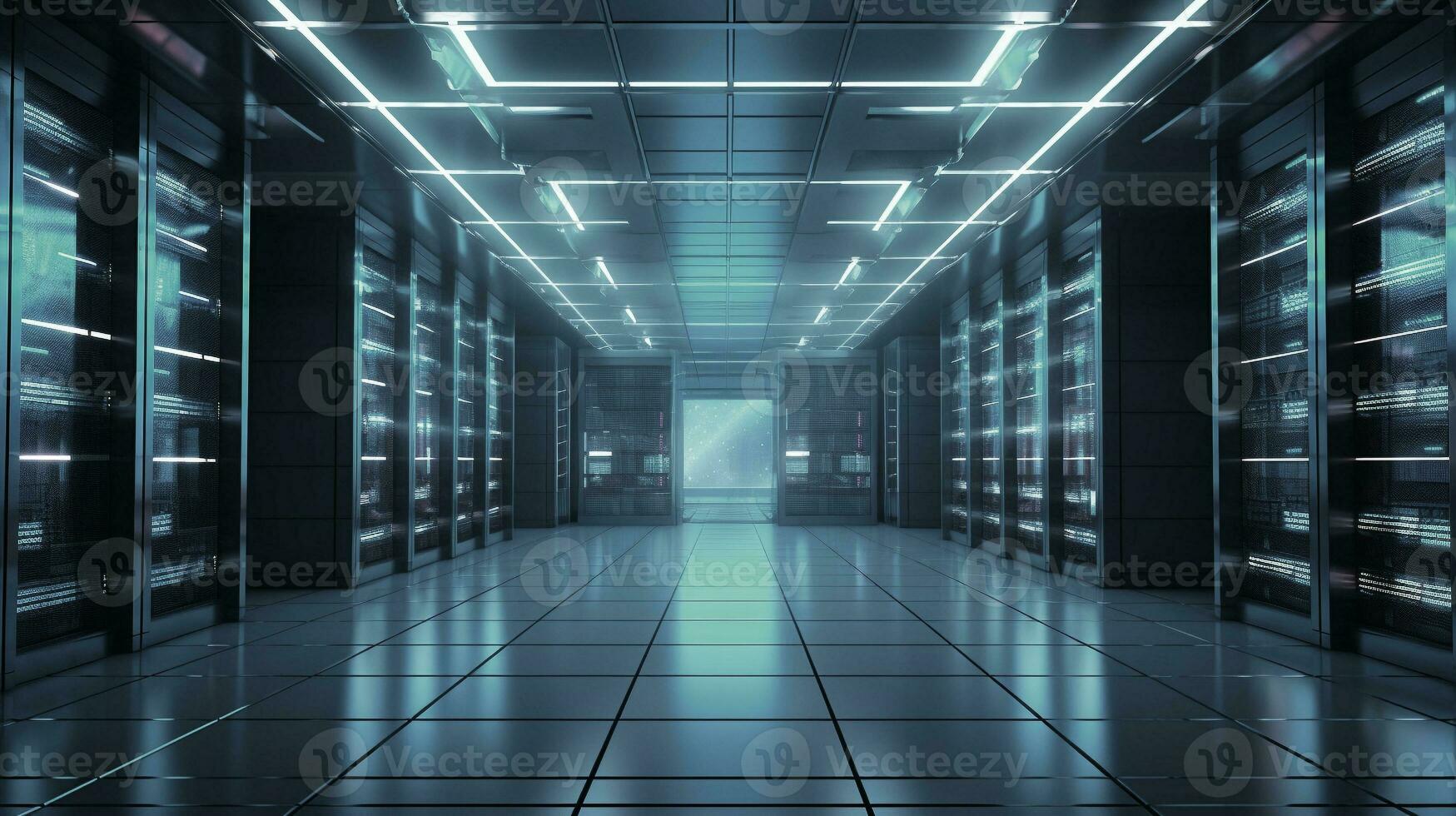 computer server control room for collect big data. data center and ...