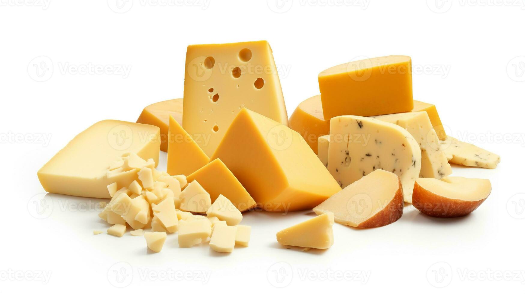 queso aislado en blanco antecedentes. generativo ai foto
