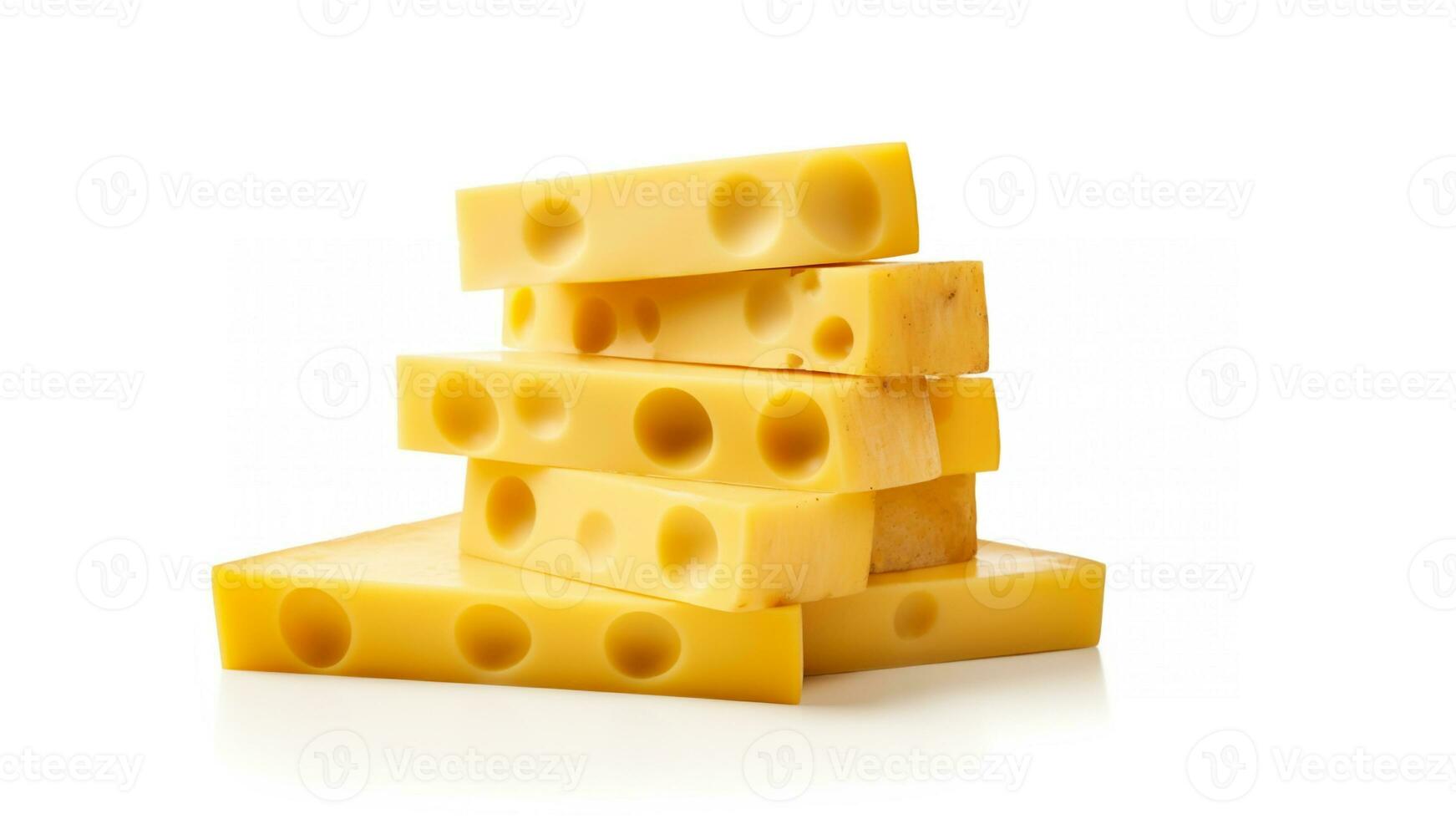 cheese isolated on white background. generative AI photo
