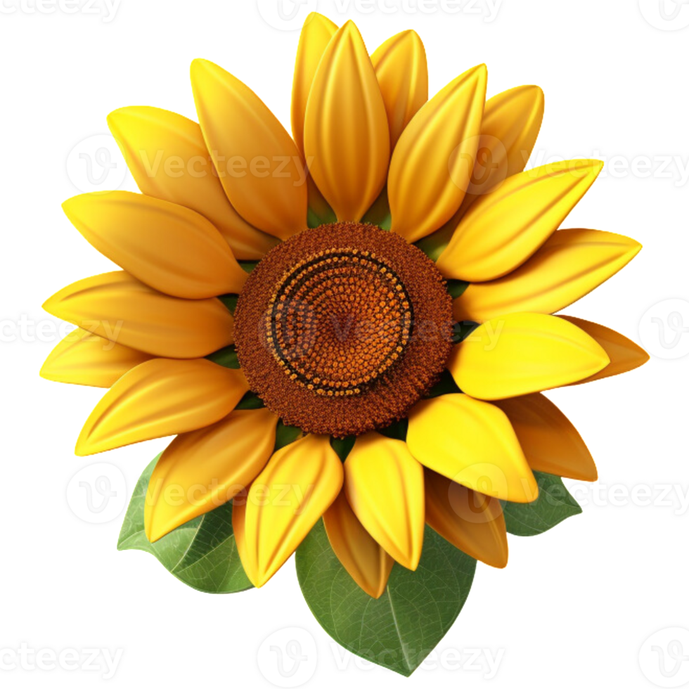 AI Generated 3D Sunflower png