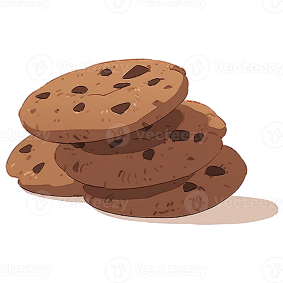 AI Generated Choco Chip Cookie png