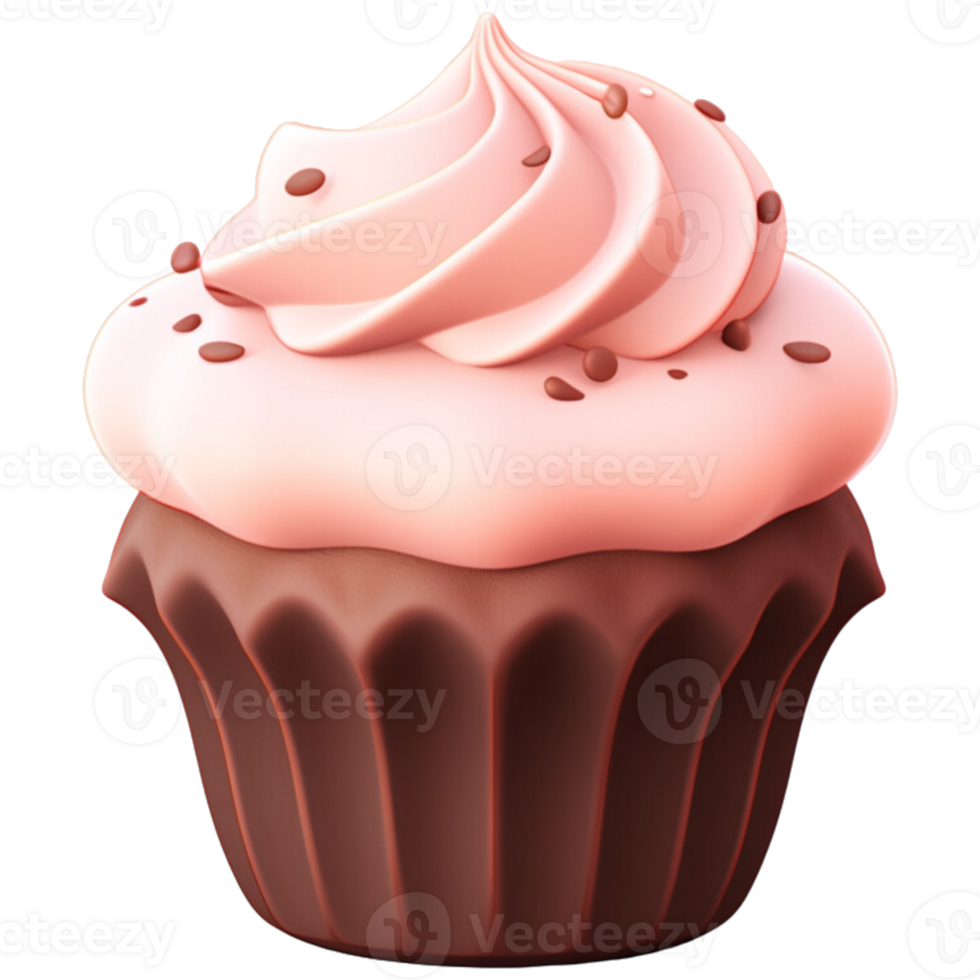 AI Generated Chocolate Cupcake png