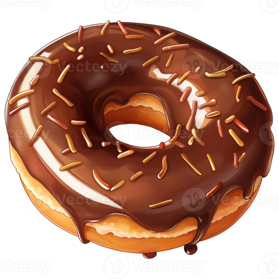 AI Generated Chocolate Donut png