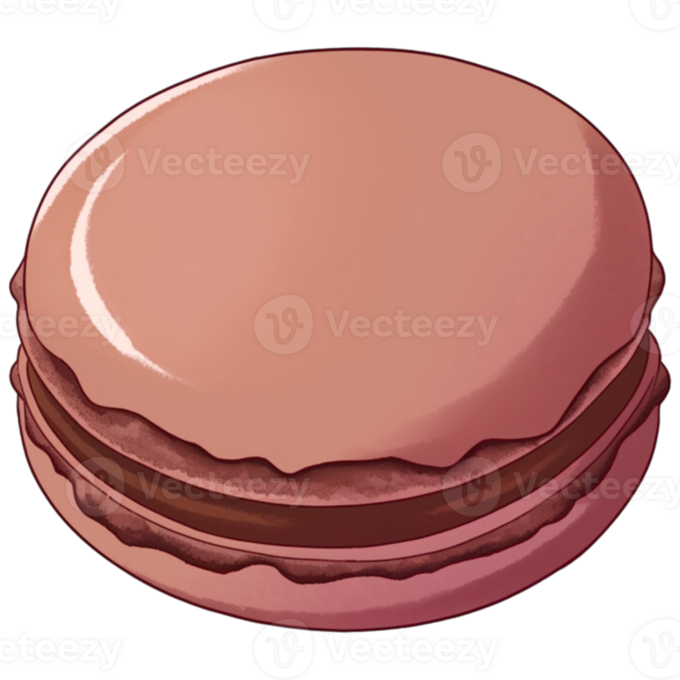 AI Generated Chocolate Macaron png