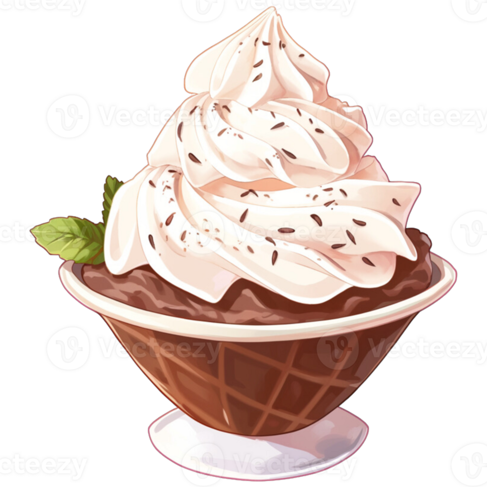 AI Generated Chocolate Ice Cream png