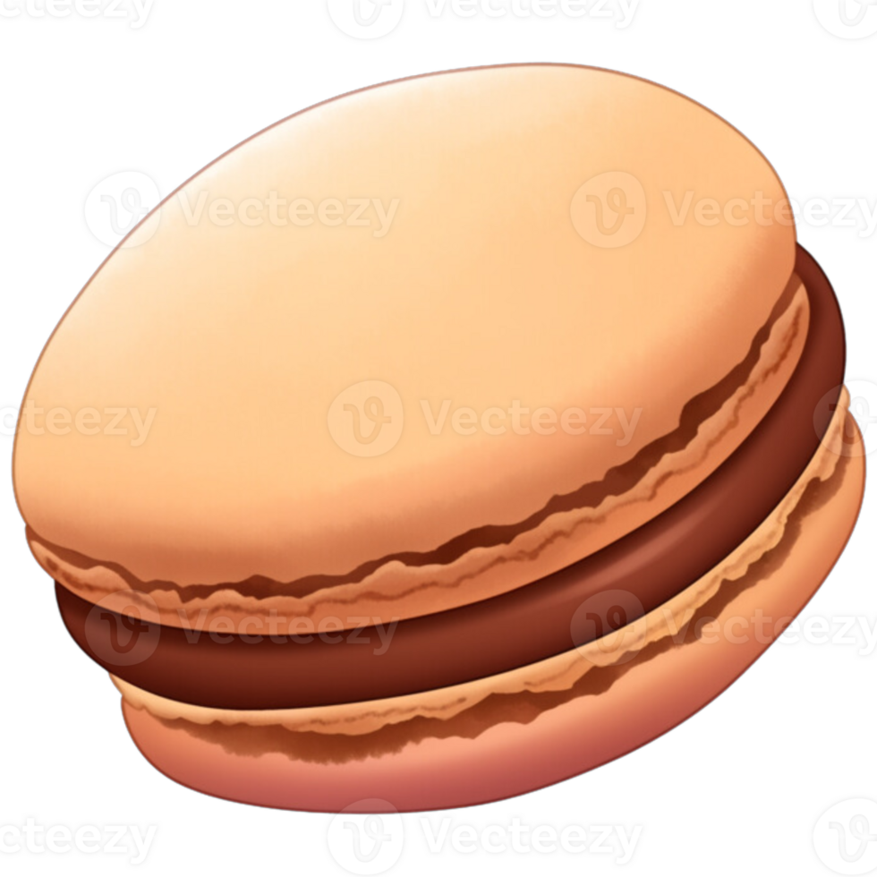 AI Generated Chocolate Macaron png