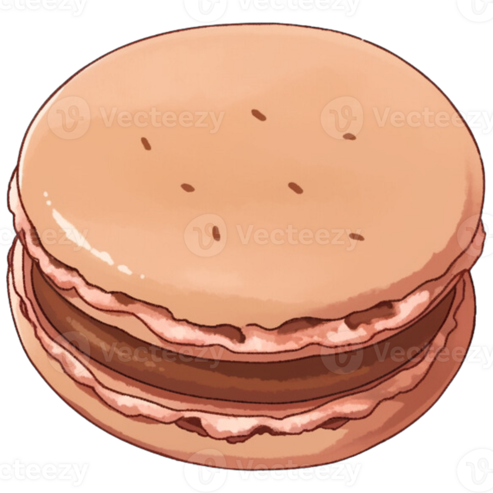 AI Generated Chocolate Macaron png