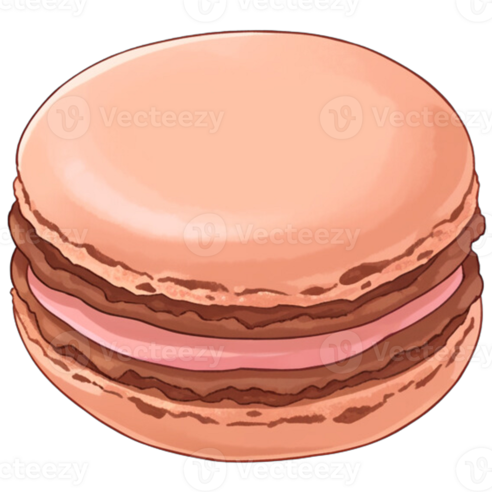 AI Generated Chocolate Macaron png