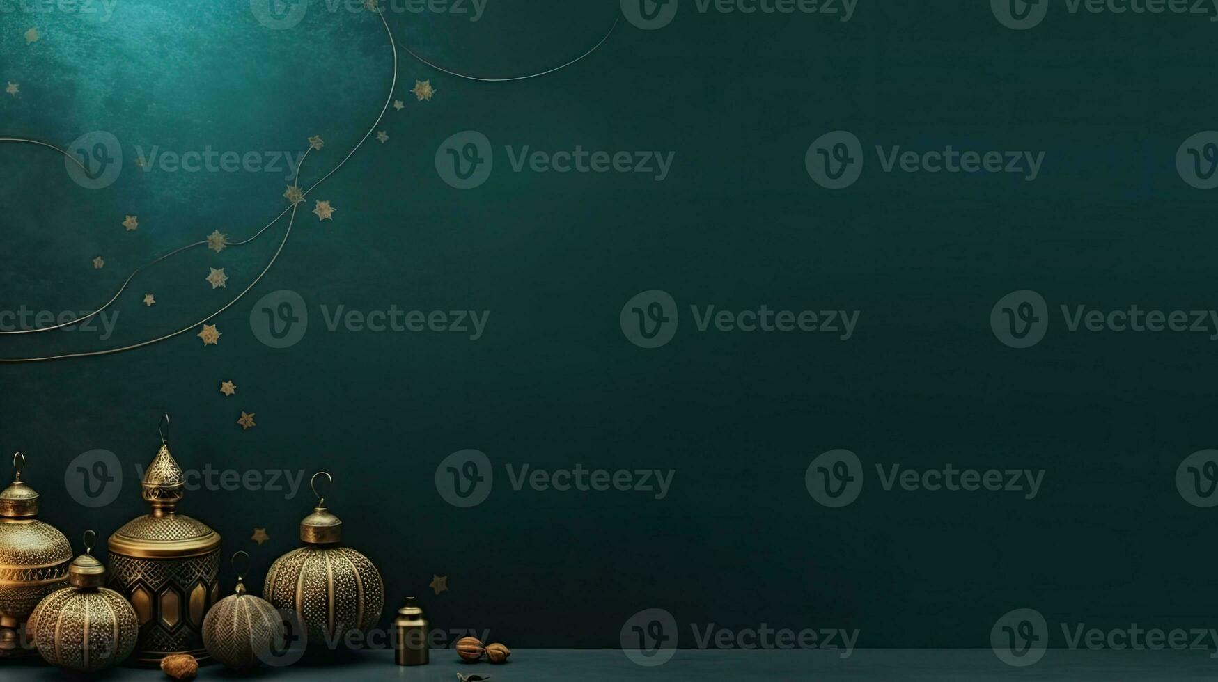 Ramadan candle on pastel background for Ramadan banner concept design, AI Generative photo