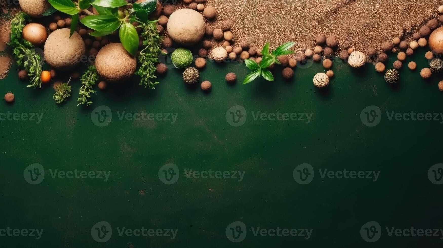 tierra día bandera concepto diseño con verde fondo, ai generativo foto