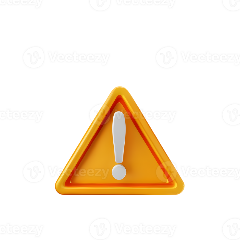 warning triangle sign 3D png