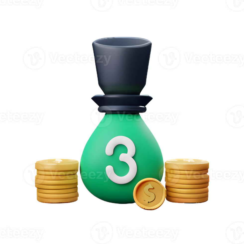 money 3d element icon png