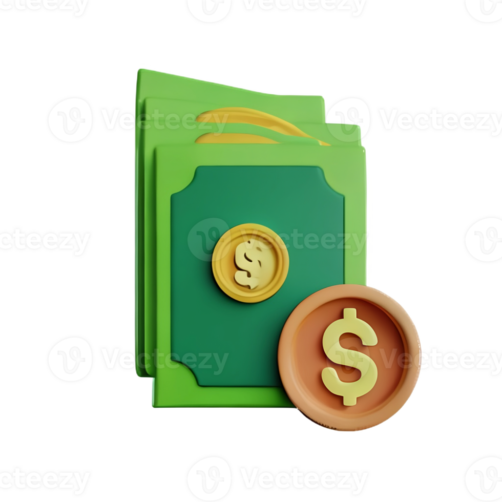 money 3d element icon png