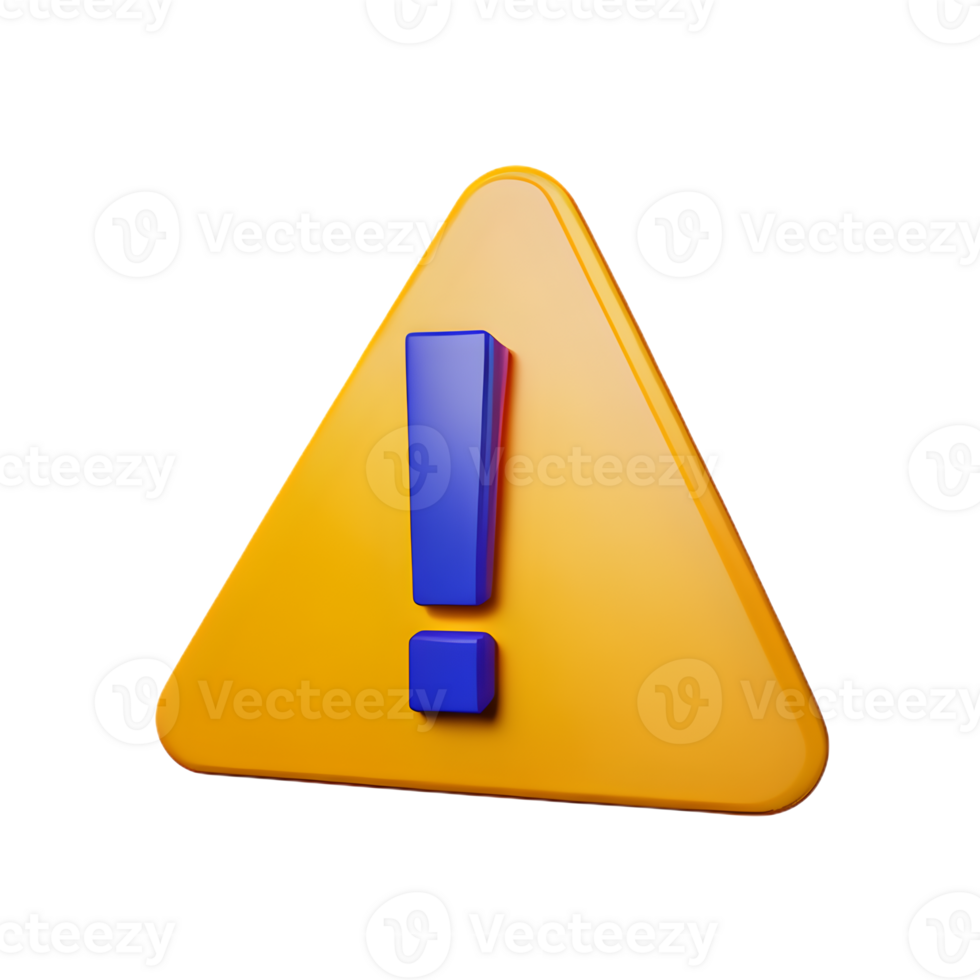 warning triangle sign 3D png