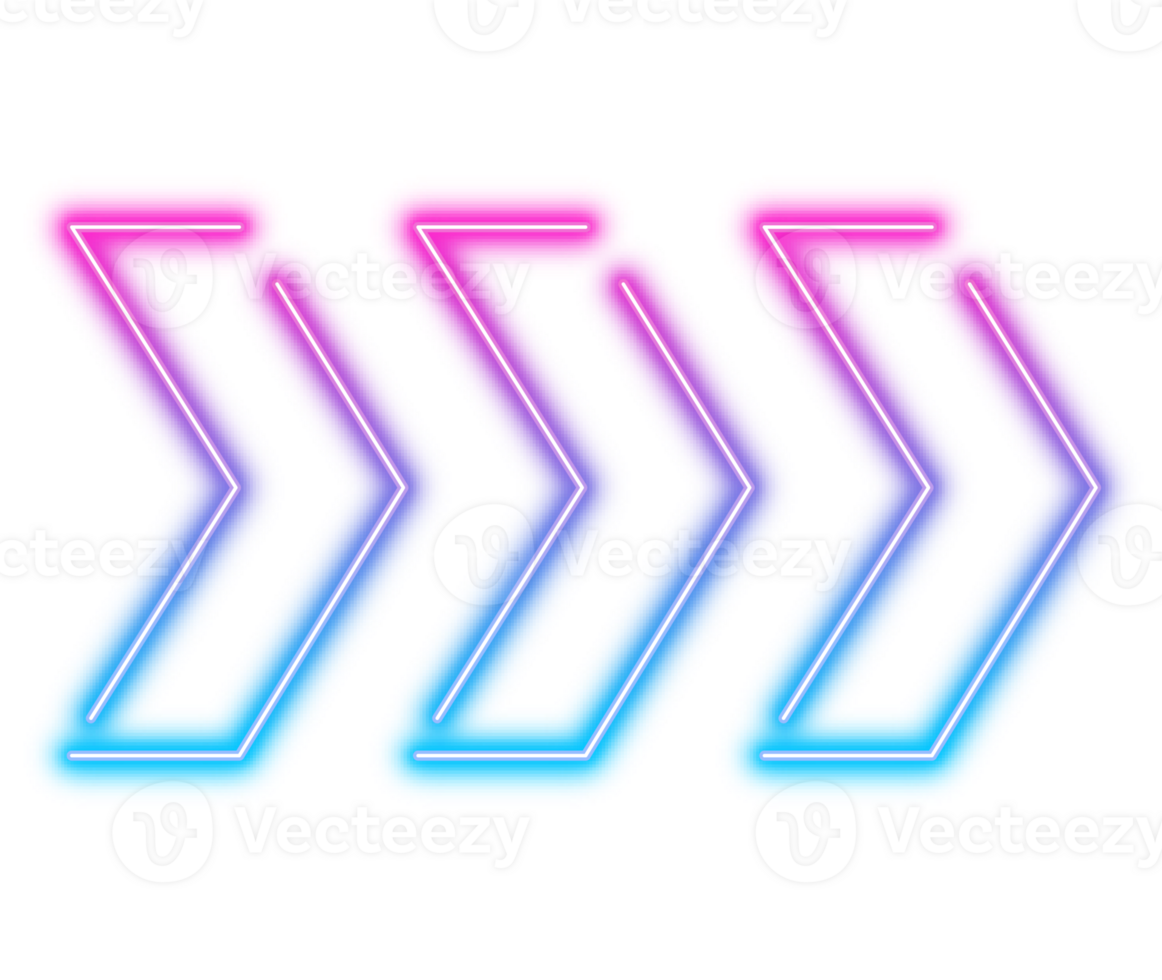 neon gloeiend vooruit pijlen tonen Rechtsaf png