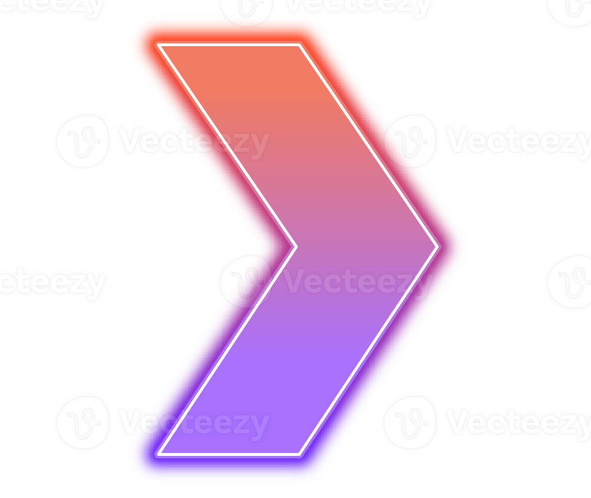 Neon glowing forward arrows showing right png