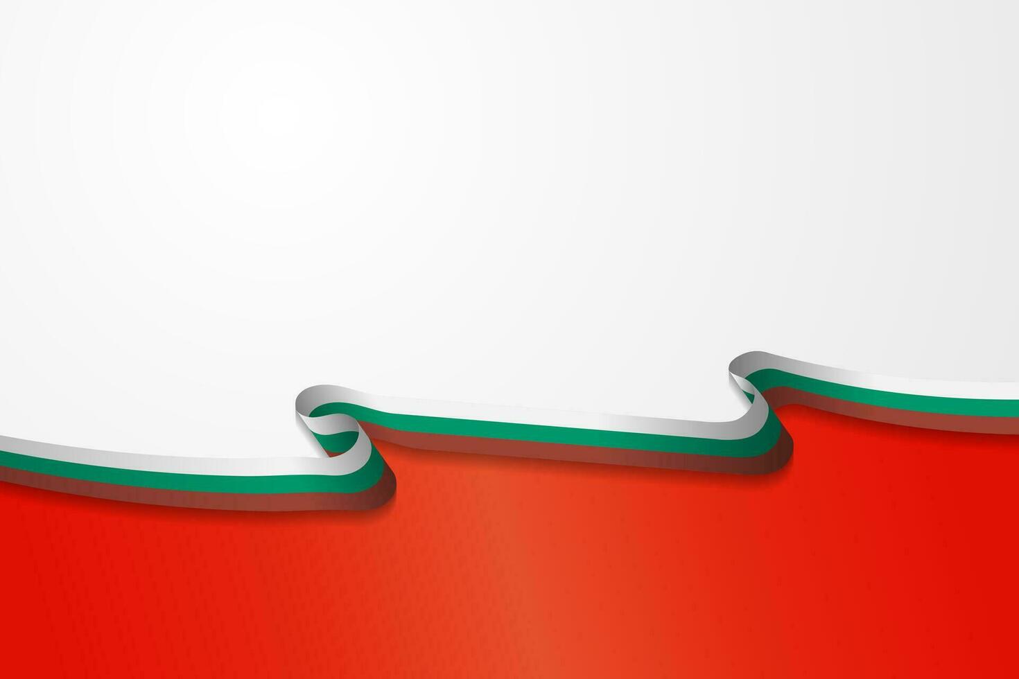 Bulgarian Flag Banner with copy space. Perfect for state holiday designs. 3d Bulgarian flag banner background template. Editable Vector Illustration.