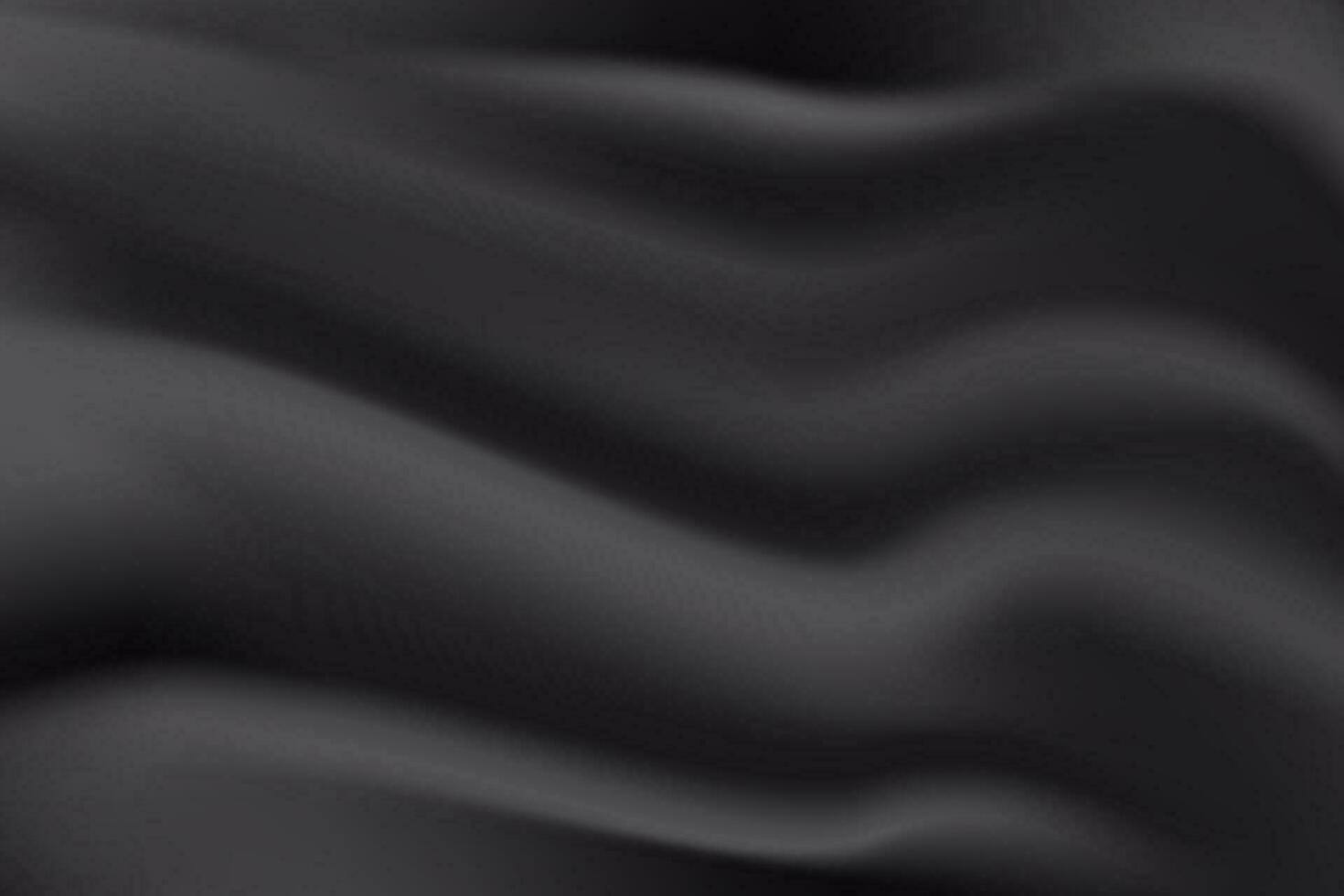 Smooth Black Liquid Folds. Black Gradient Abstract Background with waving folds. Vector Illustration. EPS 10.