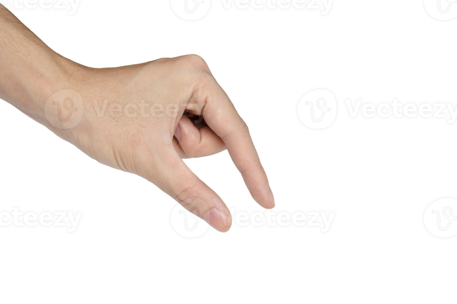hands as if holding something between thumb isolated with clipping path png