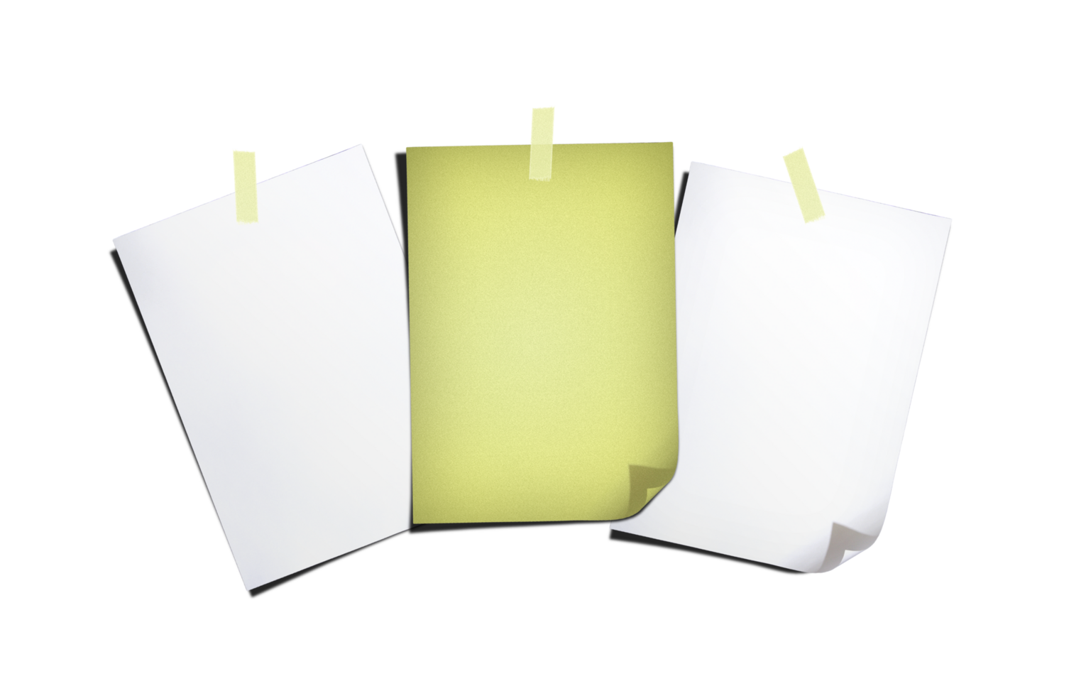 paper note isolated with clipping path for mockup png