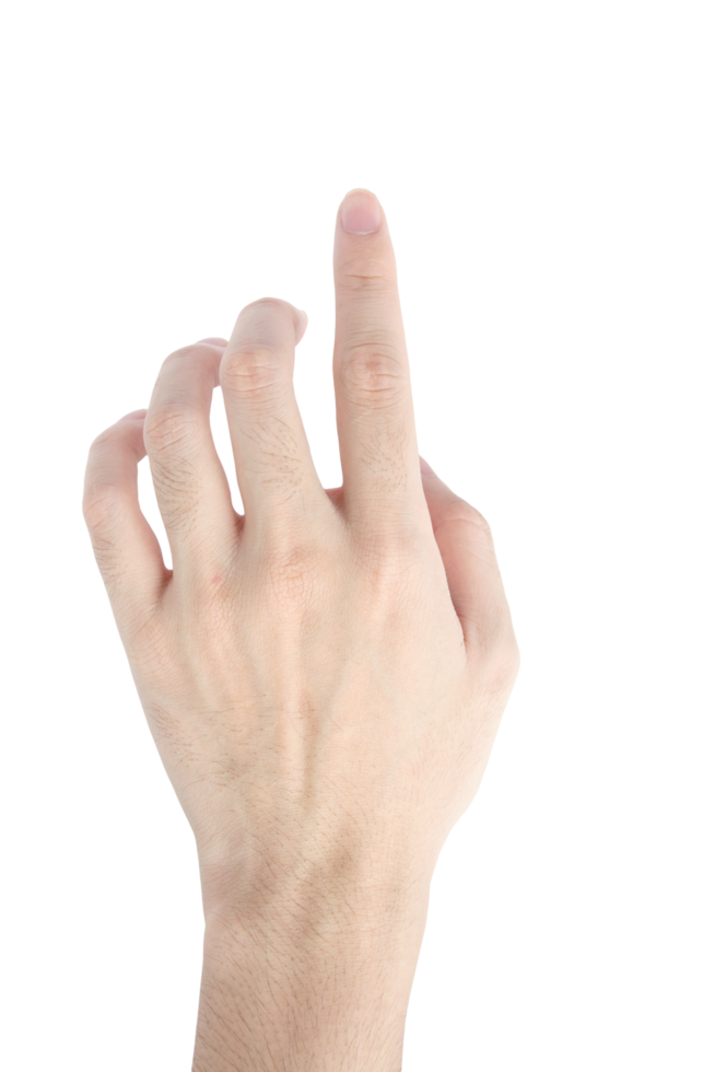 hand touching on the screen isolated with clipping path png