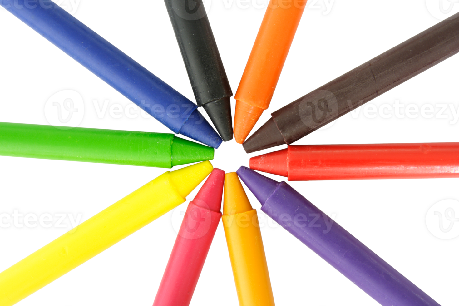 Wax crayons isolated with clipping path png