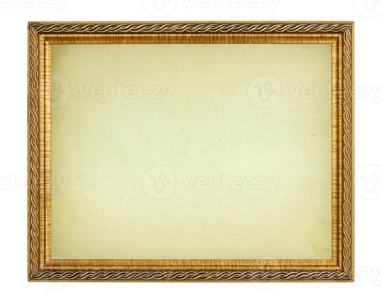 Gold frame isolated with clipping path for mockup png