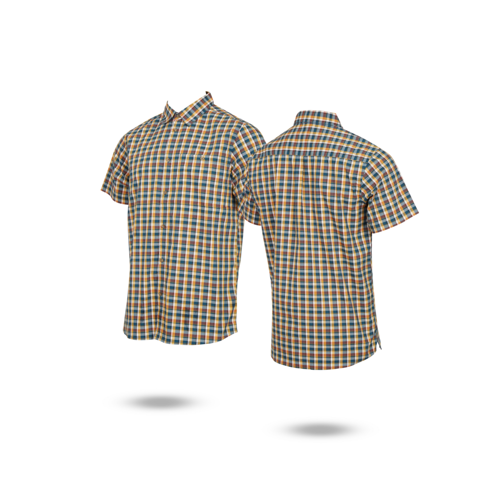 Plaid shirt front and back cut out isolated transparent background png