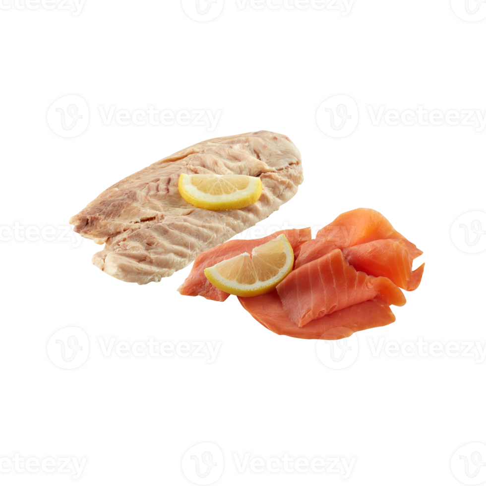 Smoked salmon and fresh fish fillets 26852896 PNG